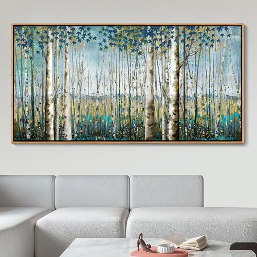 Image of Nature Wall Art Forest Art Canvas Wall Decor Green Tree Canvas Print Artwork Decor for Living Room Landscape Pictures for Bedroom Home Office Decorations 20x40IN