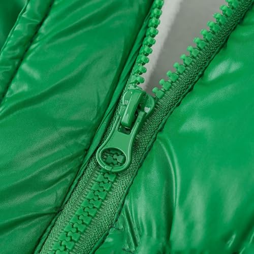 Image of Teen Kids Leather Puffer Jackets Winter Waterproof Fleece Lined Down Coats Boys Girls Padded Warm Quilted Outwear