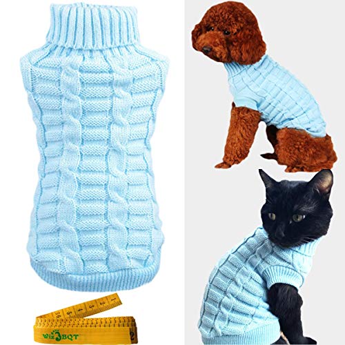 Knitted Braid Plait Turtleneck Sweater Knitwear Outerwear For Dogs & Cats #TOP4