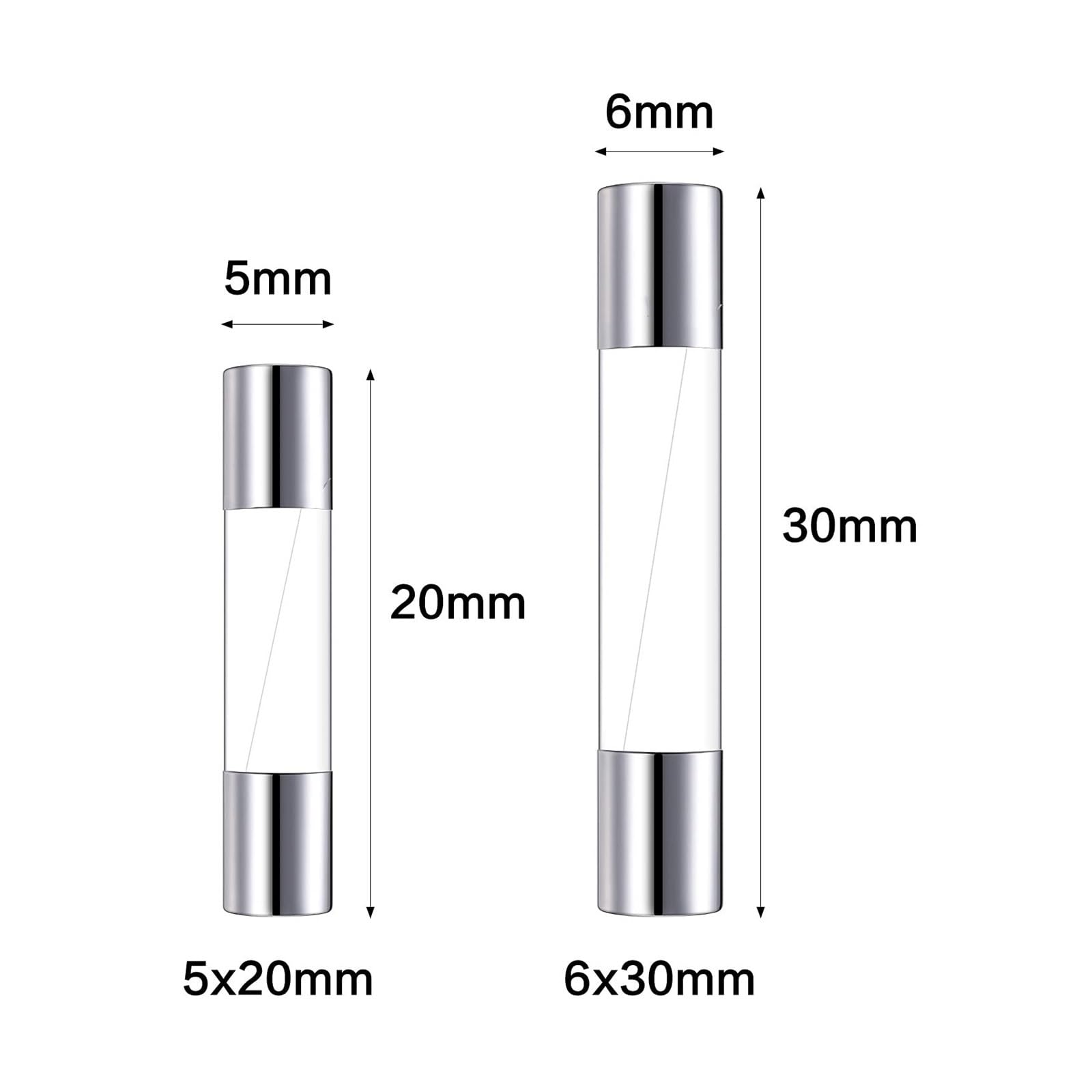 100/72pcs 5 * 20 6 30 Fast Melting Tubo di Vetro Fusibile Auto Set con Scatola 0.2-20A .5-30A Household(100pcs)