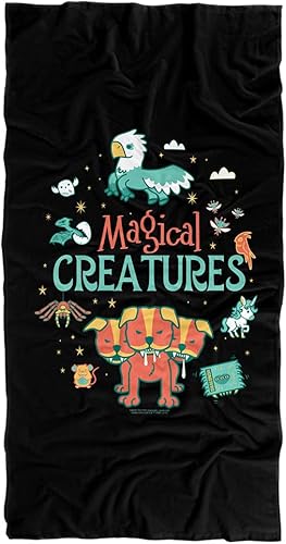 LOGOVISION Harry Potter Magical Creatures - Toalla de playa con licencia oficial de 30 x 60 pulgadas