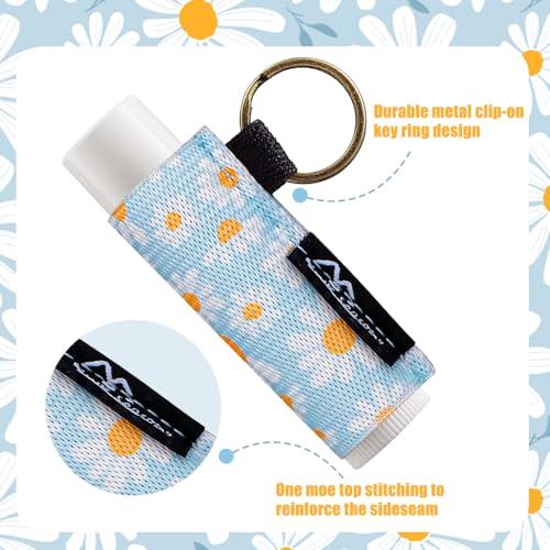 Image of WK IEASON Lip Balm Holder Keychain, Small Christmas Gifts Stocking Stuffers for Teen Girls Women, 3PCS Clip on Lip Gloss Holder Compatible With Chapstick, Burt's Bees Sleeves Elastic Lipstick Holder