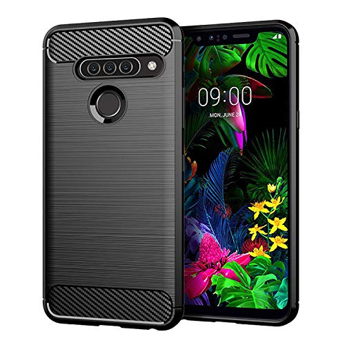 NEKOYA Funda LG G8S ThinQ,LG G8S ThinQ Carcasa con [Gel de sílice de Fibra de Carbono] [Anti-Huella Dactilar][Mano Antideslizante] Anti-rasguños Estuche para Case Cover LG G8S ThinQ