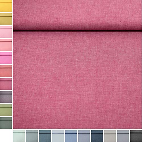 MAGAM-Stoffe Mona Uni Kinder Baumwollstoff Oeko-Tex Meterware 50cm (07. Berry)