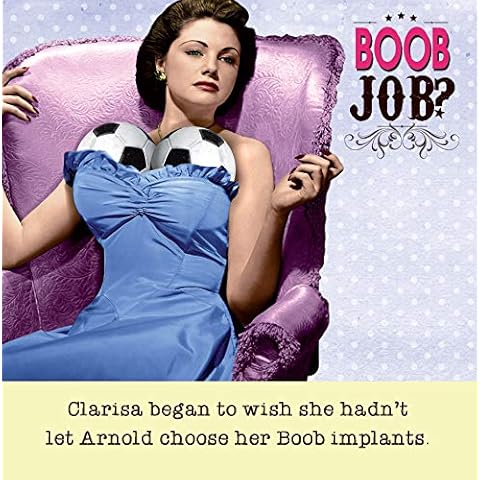 Boob Implants, Open, Greetings Card, 163x163mm Cover