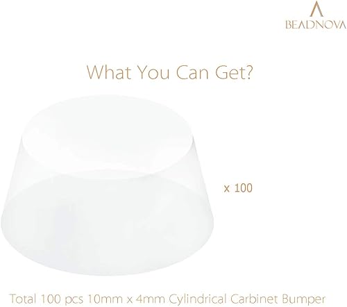 Miniatura 3 de BEADNOVA Patas de goma, 100 almohadillas de silocono, espaciadores de marco transparente, protectores de puerta de gabinete, pies de goma
