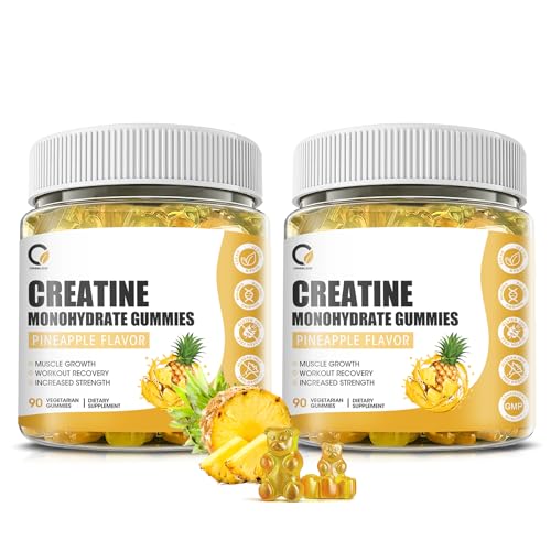Creatine Monohydrate Gummies 3000mg Muscle Strength for Men&Women, Energy Boost Pre Work Supplement - Pineapple Flavor