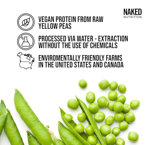 Image of NAKED Vanilla Pea Protein Isolate from North American Farms, Only 3 Ingredients, Vanilla Vegan Protein, Gluten-Free, Soy Free, GMO Free - 1LB (Pack of 2)
