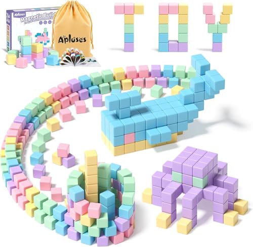 Construction Magnetique Enfant, Cube Magnétique, Magnetic Blocks, Montessori Jeux Educatif Exterieur Enfant 3+ Ans, Magnetic Tiles, Aimant Jouet Cadeau Enfants 3 4 5 6...