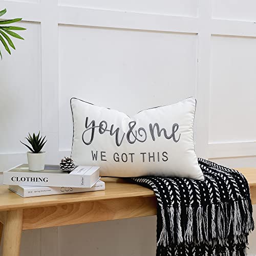 Sunkifover Decorative Bed Lumbar Pillow Covers 12 X 20 Inches With You And Me We Got This Quote, Soft And Luxury Rectangle Throw Pillow Case For Sleep, Bed, Bedroom, Chair - Grey. #TOP2
