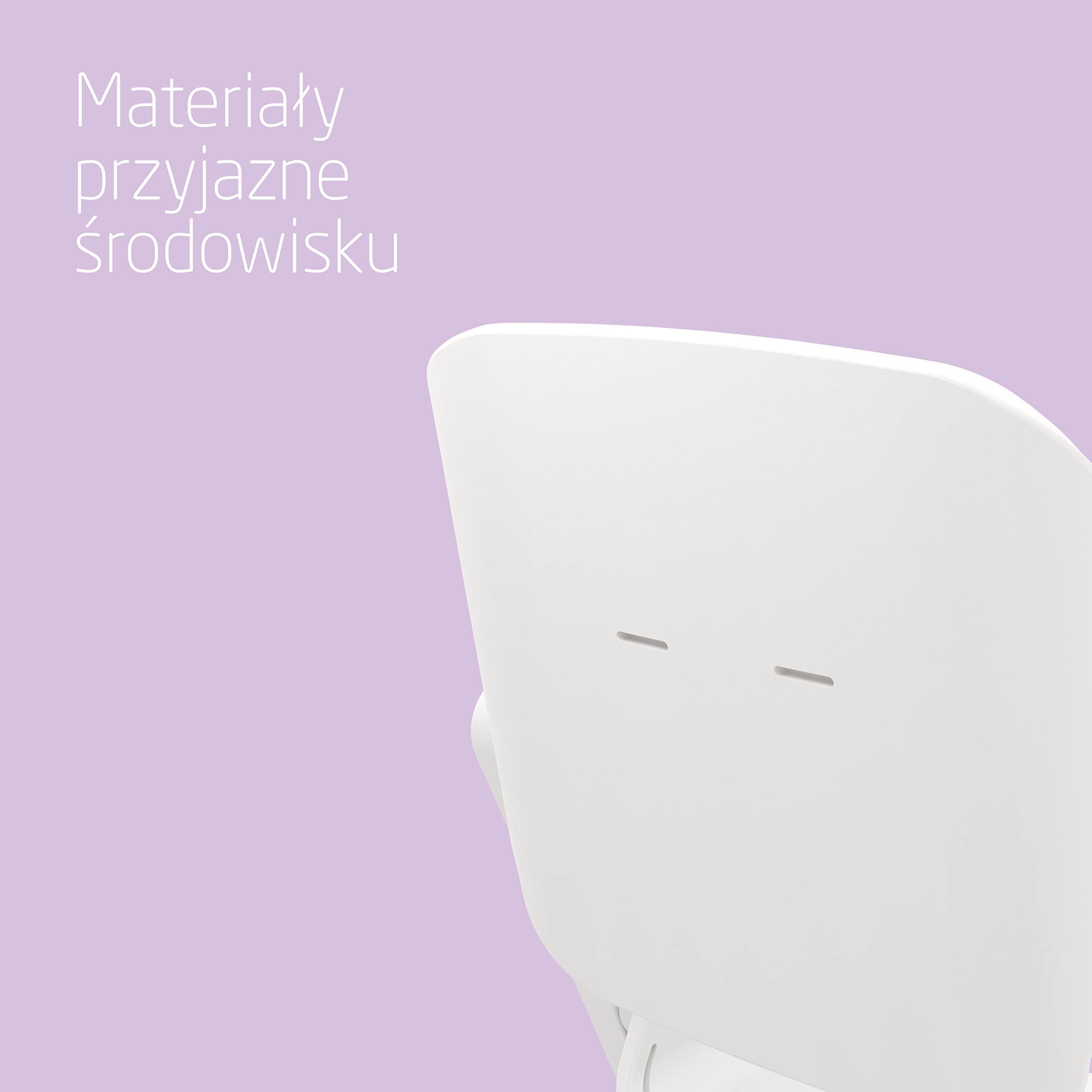 Maxi-Cosi Nesta, wysokie krzesełko dla niemowląt, wysokie krzesełko z drewna, odchylane wysokie krzesełko, rośnie z dzieckiem i służy do 99 lat, White naturalne materiały