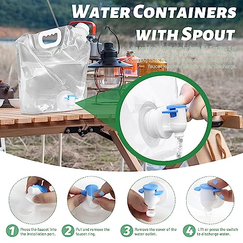 Réservoir d'eau pliable plastique sans fuite pour voyage et randonnée - 7