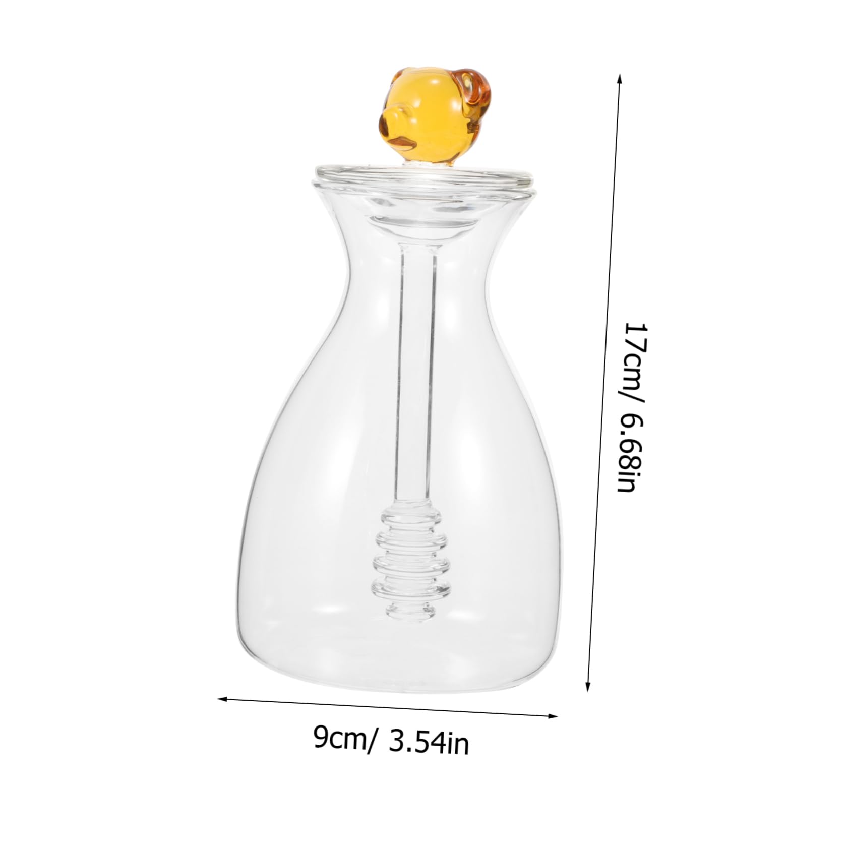 Garneck Honey Pot Glass Jar Large Honey Storage Container Lids Dipper for Breakfast Occasions