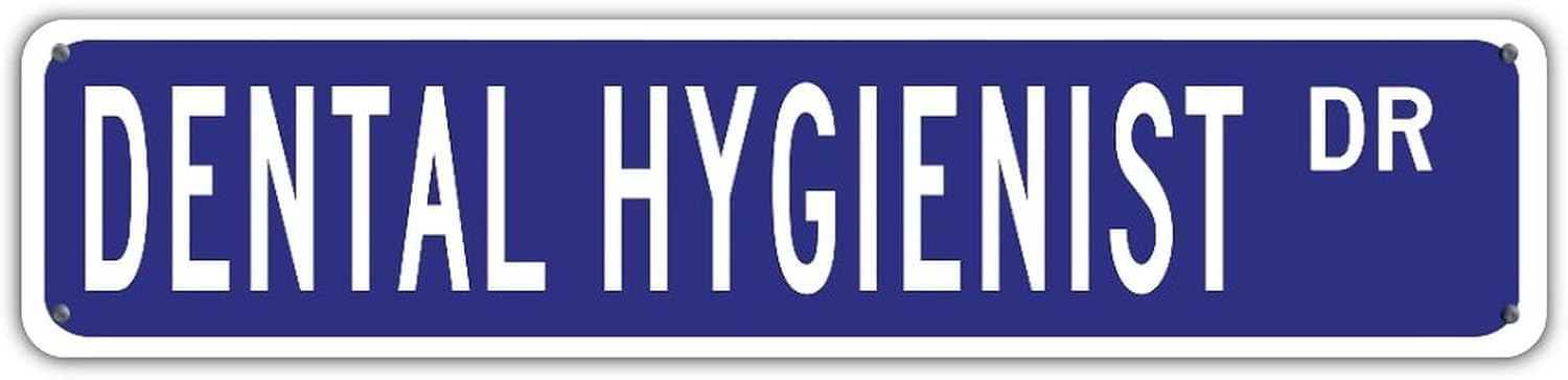 peiyeety Dental Hygienist Dr Vintage Metal Tin Sign, 4x16 Inch Rustic Career Wall Decor, Retro Sign for Home, Office, Waterproof Tin Sign, Durable Wall Art