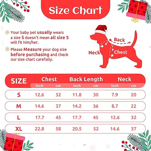 ABRRLO Dog Christmas Jumpers Santa Claus Xmas Dog Sweaters Dress Christmas Dogs Outfits Striped Knitwear Winter Warm Clothes New Year Holiday Costumes Jumpers for Small Medium Dogs (Dress,XL) - Image 4