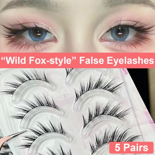 LASGOOS False Eyelashes - Natural Curl Winged Lashes