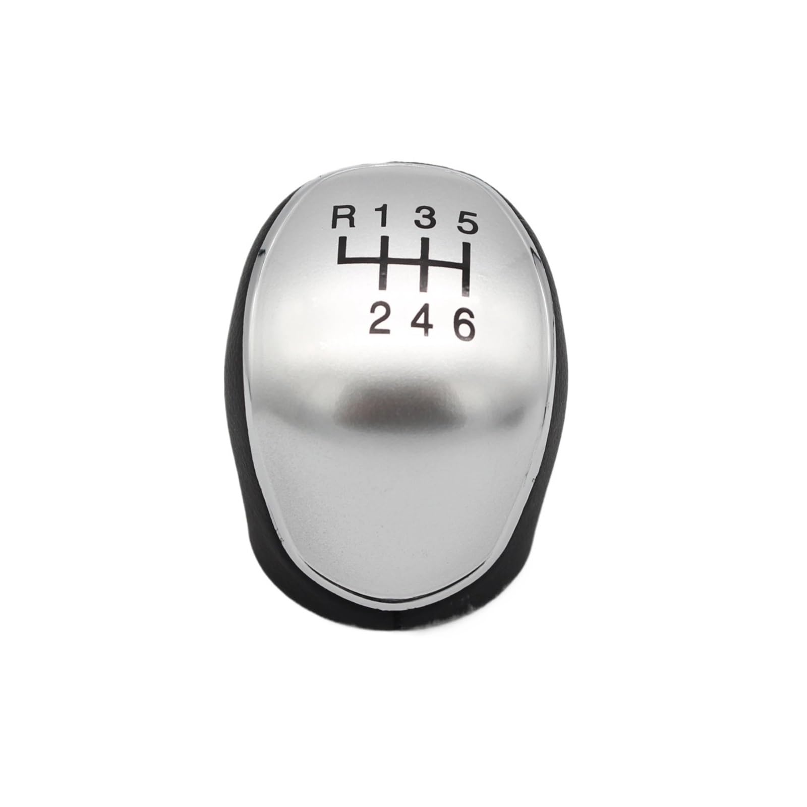 Jeocoai Car Gear knob 5/6Speed Gear Shift Knob for Ford for Mondeo 4 for Mk4 for Focus S-Max C- Max for Kuga for Galaxy Leather Shifter Lever(Silver)