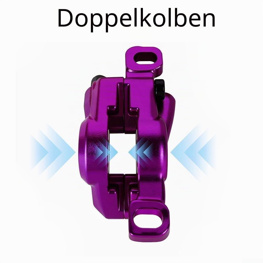 Premium 2-Kolben Hydraulisches Bremsen-Set mit 800 mm Vorder- und 1400 mm Hinterschlauch für MTB Adventures (lila)