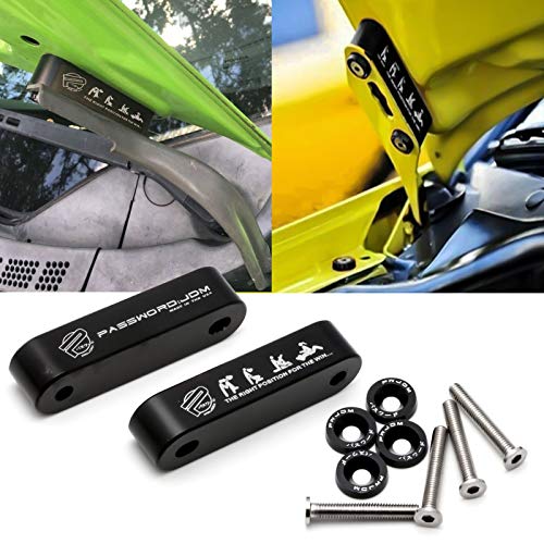 Entretoises de capot de voiture Xotic Tech améliorant le flux d'air pour Honda Civic noir