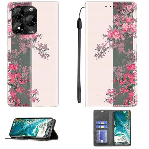 Aroepurt Case Compatible for Hisense U43 Phone Case Cover [with 1* Tempered Glass Screen Protector] PU Leather Kickstand Magnetic Wallet Case CPT18