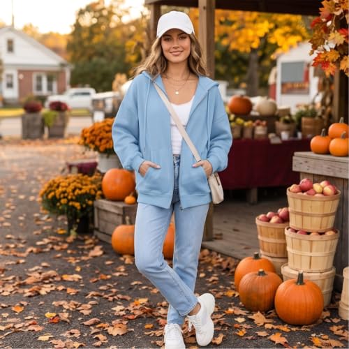 Zip Up Hoodies for Women Vintage Travel Running Oversized Sweatshirt - image 2