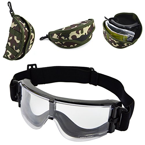 Elemart Tactical Airsoft Goggles - Safety Goggles Army Goggles Military Eye Protection Hunting Glasses For Shooting - 3 Interchangeable Multi Lens & Carrying Case #TOP1