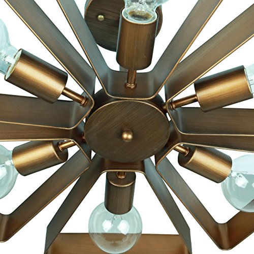 Unitary Farmhouse Semi Flush Mount Ceiling Light Fixture, Lights For Bedroom, Copper Metal Floral Design Kitchen Light Fixtures With 6 E26 Bulb Sockets, Hallway Light Fixtures, Lamps For Living Room #TOP5
