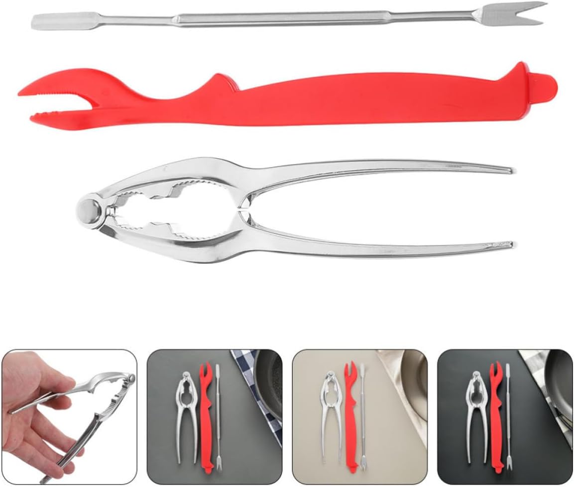 12 Pcs Stainless Steel Crab Tools Set with Ergonomic Design and Easy to Clean Features, for Food Service Establishments and Seafood Market Use