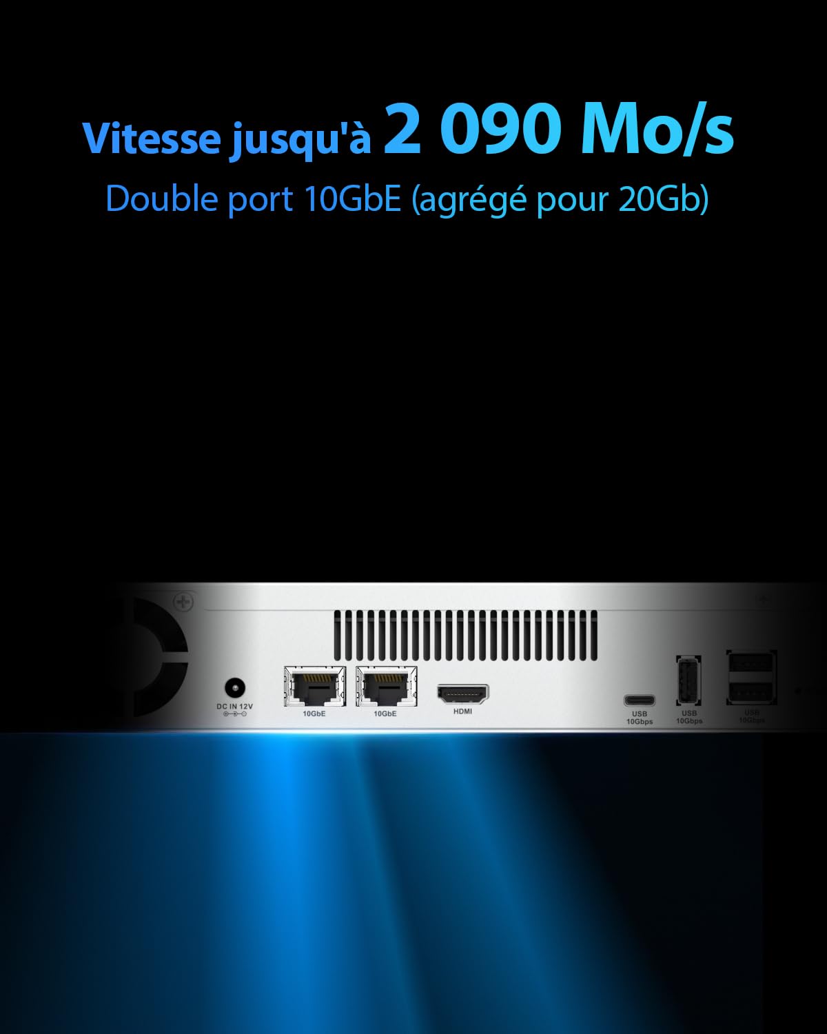 TERRAMASTER U4-500 NAS Stockage- 4 Baies, Intel Core i3-1215U, 1U Ultra-Compact, 8 Go DDR5, Double 10GbE, Stockage Rattaché au Réseau (NAS) Performance Maxi pour Les Entreprises (sans Disques)