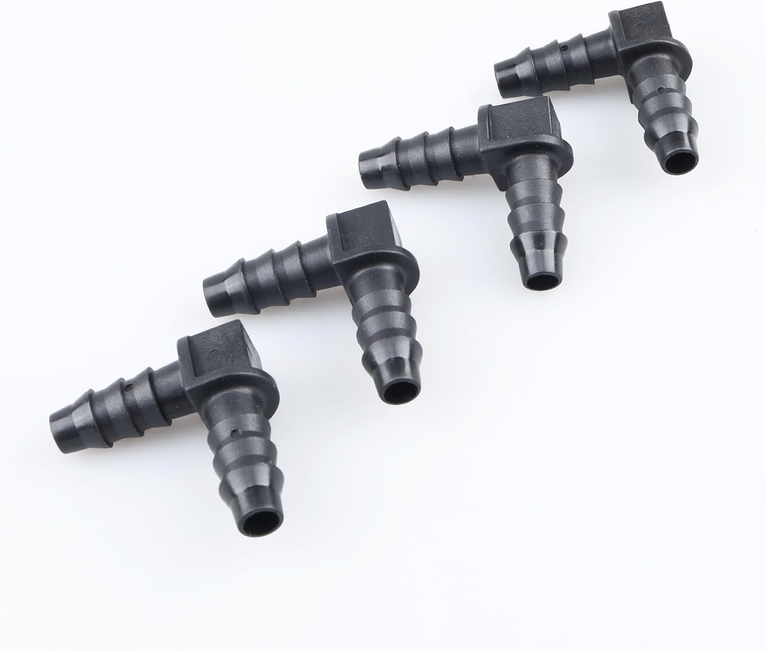AC PERFORMANCE Plastic 5/16" Barb 90 Degree Elbow Fuel Quick Connector Hose Joiner, Pack of 4