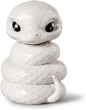 LLADRO Porcelain Figure Baby Snake from The Baby Animals Collection. Decorative Figure Representing One of The 12 Signs of The Chinese Zodiac in Glossy White Porcelain