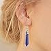 KISSPAT Natural Lapis Lazuli Earrings, Healing Point Crystal Gemstone Chakra Dangle Earrings