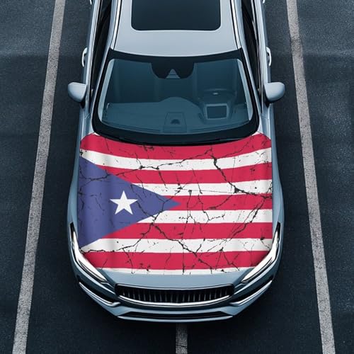 Image of Puerto Rico Car Hood Cover Polyester Elastic Fabrics Can be Washed Suitable for SUV Trucks Universal for Cars