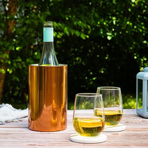 image for Enoluxe Wine Chiller for Bottles (Copper) - Champagne Bucket, Elegant 