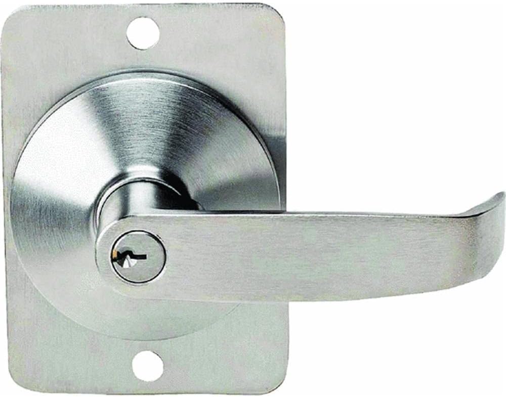Tell Cortland Satin Chrome Steel Entry Lever ANSI Grade 1 2 in.