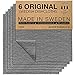 Superscandi Schweden-Geschirrtücher, (6 Stück Grau) Umweltfreundlich, Wiederverwendbar, Nachhal