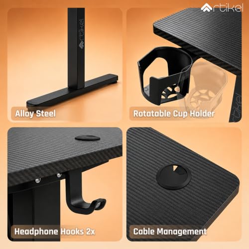 Image of ARTIKEL Artidesk Eco-Neo Height Adjustable Table for Office Work 120x60cm | Electric Standing Desk | Ergonomic Sit Stand Workstation | USB-A & Type-C Charging | 3 Memory Presets | 80kg Load Capacity