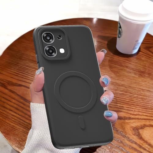 Image of Pikkme Back Cover for Oppo F31 5G / Oppo F33 5G Soft Matte Silicone | Slim Fit | Mag-Safe Design (Mag-Safe Not Support) Camera Protection Bumper Case (Black)