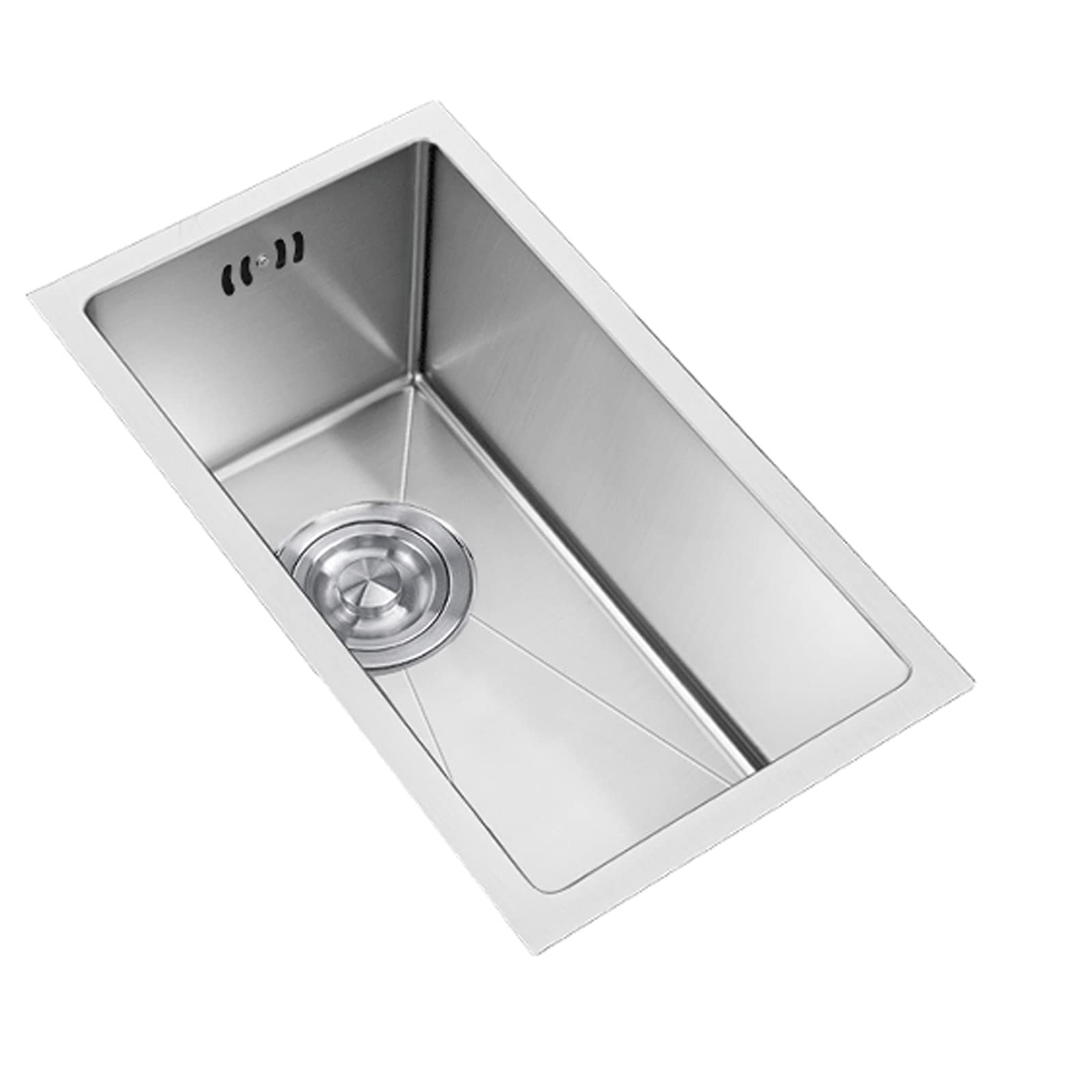 Lavello Cucina 1 Vasca Lavello da Balcone in Acciaio Inox 304 Piccolo Lavello da Cucina a Vasca Singola Fatto a Mano Lavello da Incasso 34 * 24 * 18cm