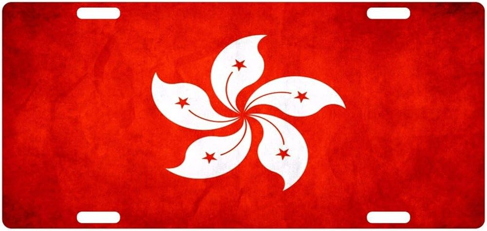 Ingzzaac Metalsigna3584 Hong Kong Flag Custom License Plate Dirty License Plate Sign 6X12 Inches