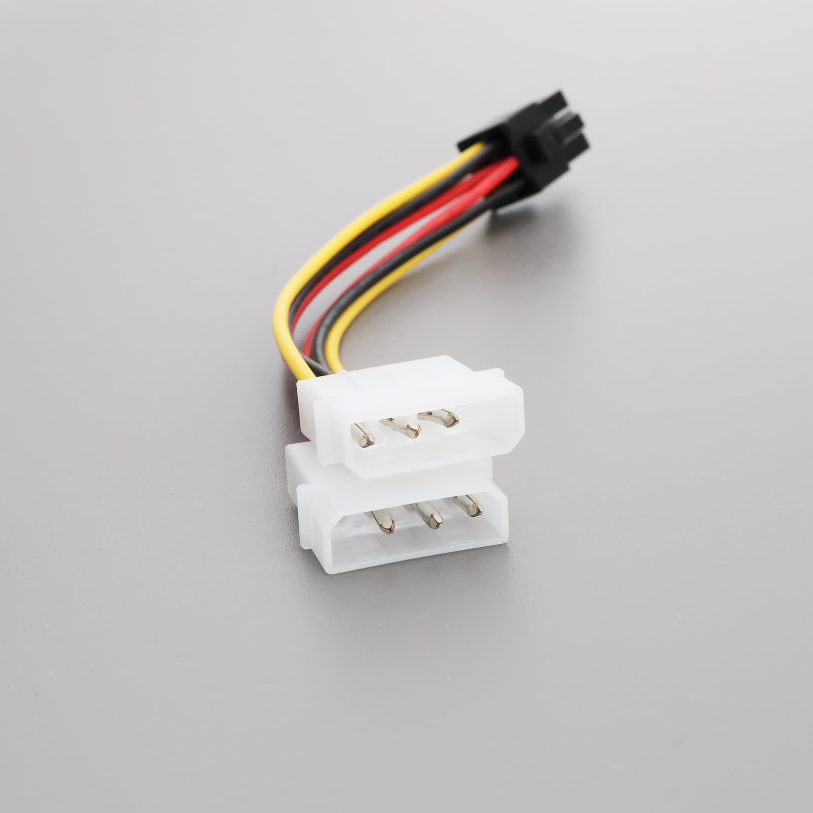 Create idea Lot de 2 câbles d'alimentation PCI-E 6 broches vers double 4 broches Molex adaptateur carte graphique adaptateur d'alimentation femelle vers mâle 15 cm