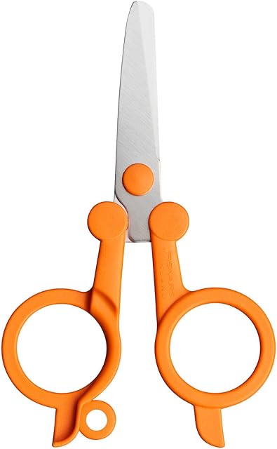 Fiskars Foldable Scissors, Length: 11 cm, For Right- and Left-handed Users, Stainless Steel Blade/Plastic Handles, Orange, Classic, 1005134