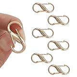 WOLAIYE Repair Connect Shorten Leather Bag Handbag Shoulder Chain Strap Pendant Key Ring Snap Clip Trigger Metal S Type Shape Buckle 6PCS (Gold)