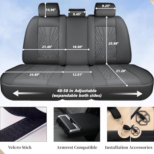 Image of Coverado Car Seat Covers Full Set, 5 Seats Front Seat Cover and Back Seat Covers for Cars, Automotive Seat Covers Nappa Leather Waterproof Seat Covers, Car Seat Protectors Universal for Cars Gray