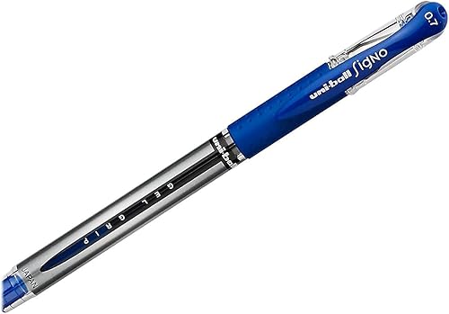 Miniatura 3 de Uni-ball 65451 Signo Gel Grip - Bolígrafo de punta rodante, tinta azul, tamaño mediano, docena