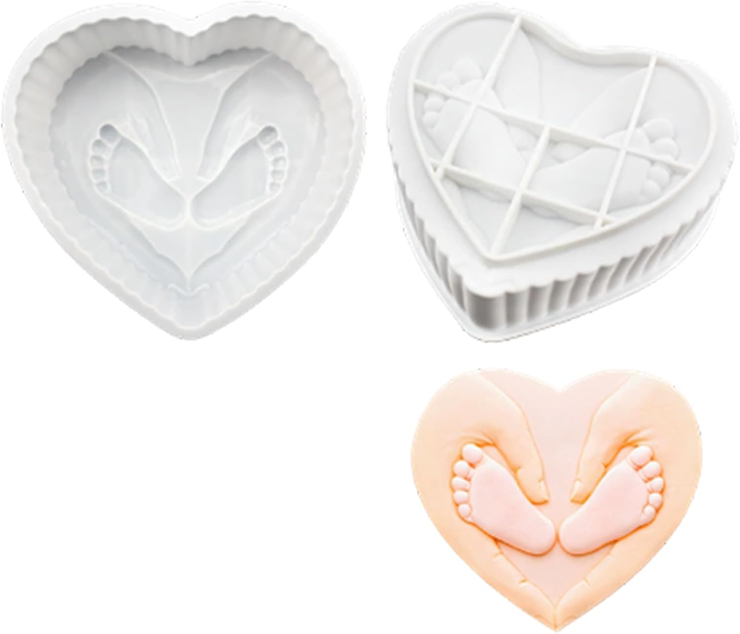 Cast with Heart Footprint Shape Design for Easy Baking and Quick Suitable for Home Use Elastomer Baking Set