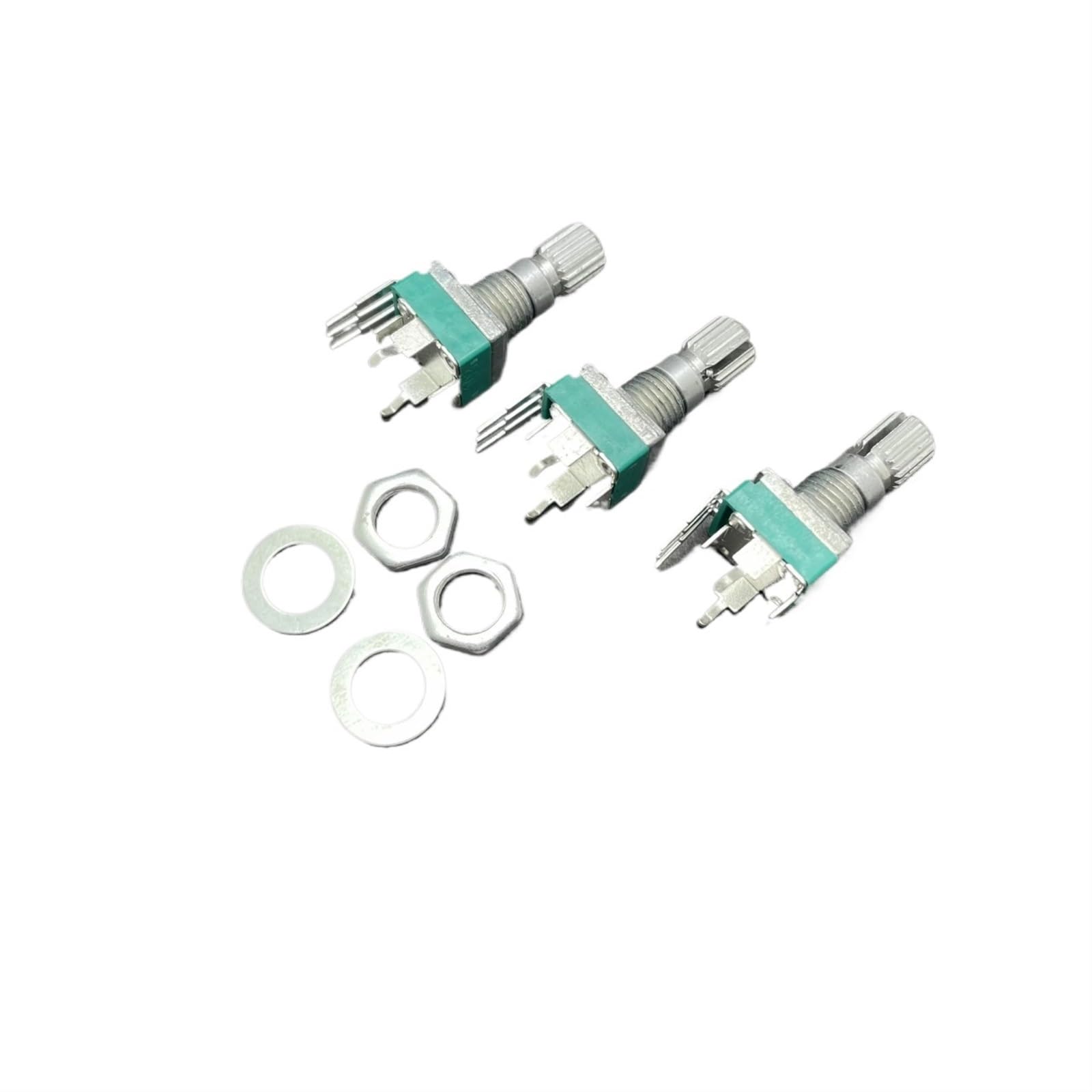 WQGQPXOB 100pcs Precision Adjustable Potentiometer R09 RK09 B1K B1M B10K B20K B50K B100K B500K 15MM RK097N Vertical Curved Single Switch(B50k)