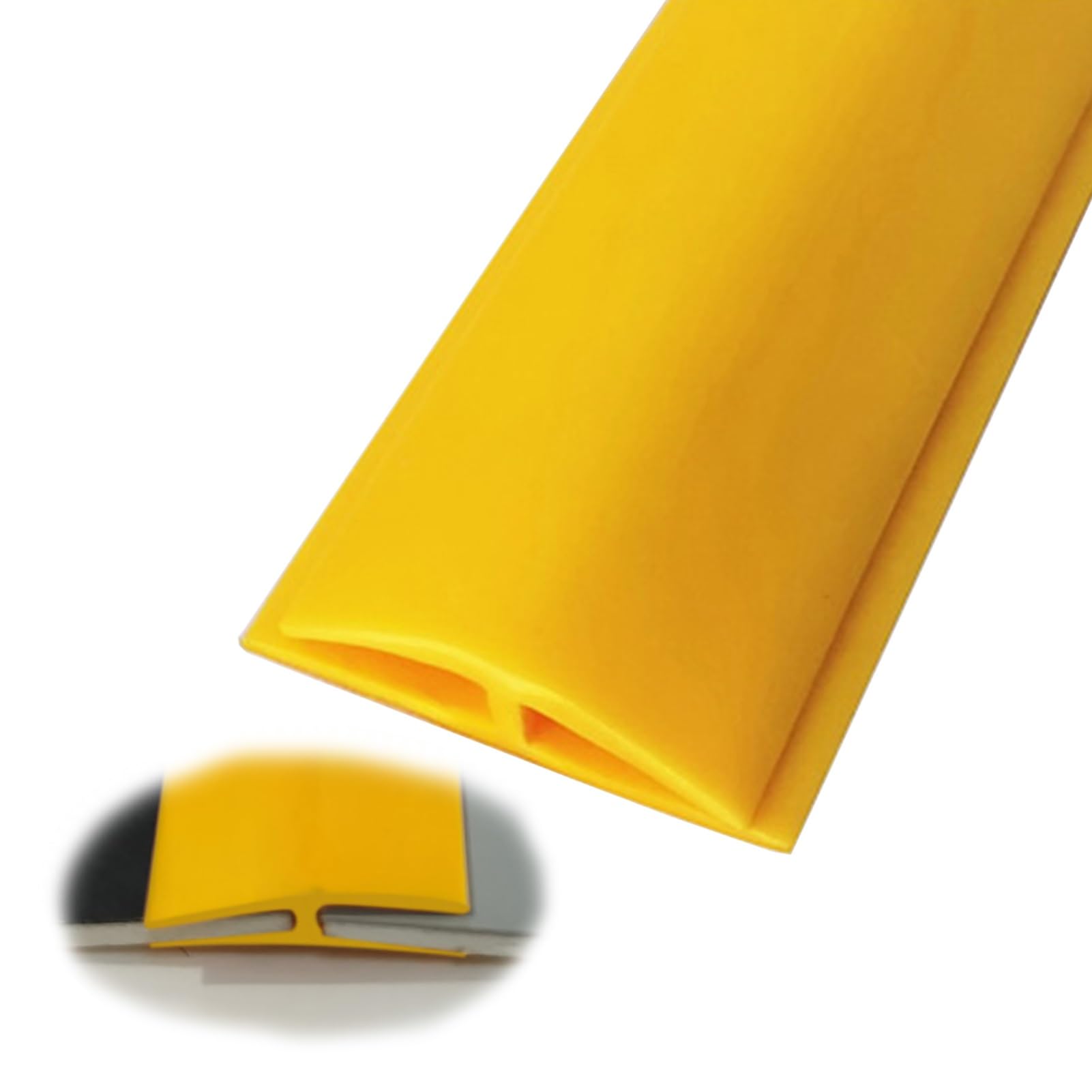 XBTGS Striscia di transizione per soglia per pavimenti, moquette, laminato, vinile, cuciture in PVC, divisorio per pavimenti per casa e hotel, 1 m-10 m, giallo-7 m, giallo, 7 m, giallo