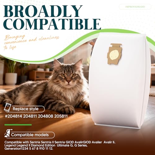 Image of 18 Pack Vacuum Bags [Model 204814] Compatible with Kirby Sentria /Avalir /Ultimate G Series | Replaces F-Style & Twist-Style 204811 205811 204808 | Replacement Parts by Improvedhand