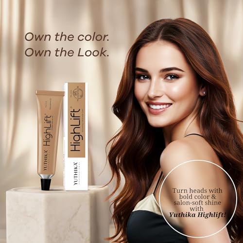 Image of Yuthika Professional High Lift Creme Hair Colour 12.3 Very Light Golden Brown, 50 g, Permanent Hair Color With Macadamia Oil and Vitamin E, full Grey Coverage